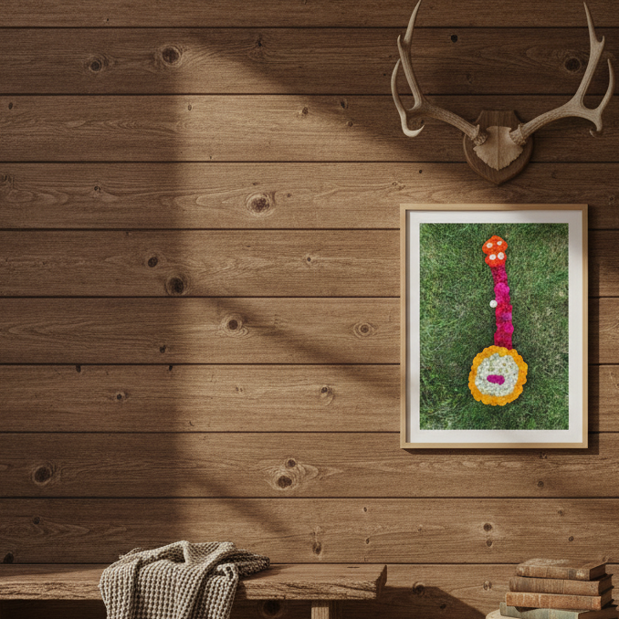 Flower Banjo Fine Art Poster - 21x29.7 cm / 8x12"