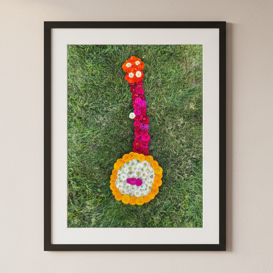 Flower Banjo Fine Art Poster - 21x29.7 cm / 8x12"
